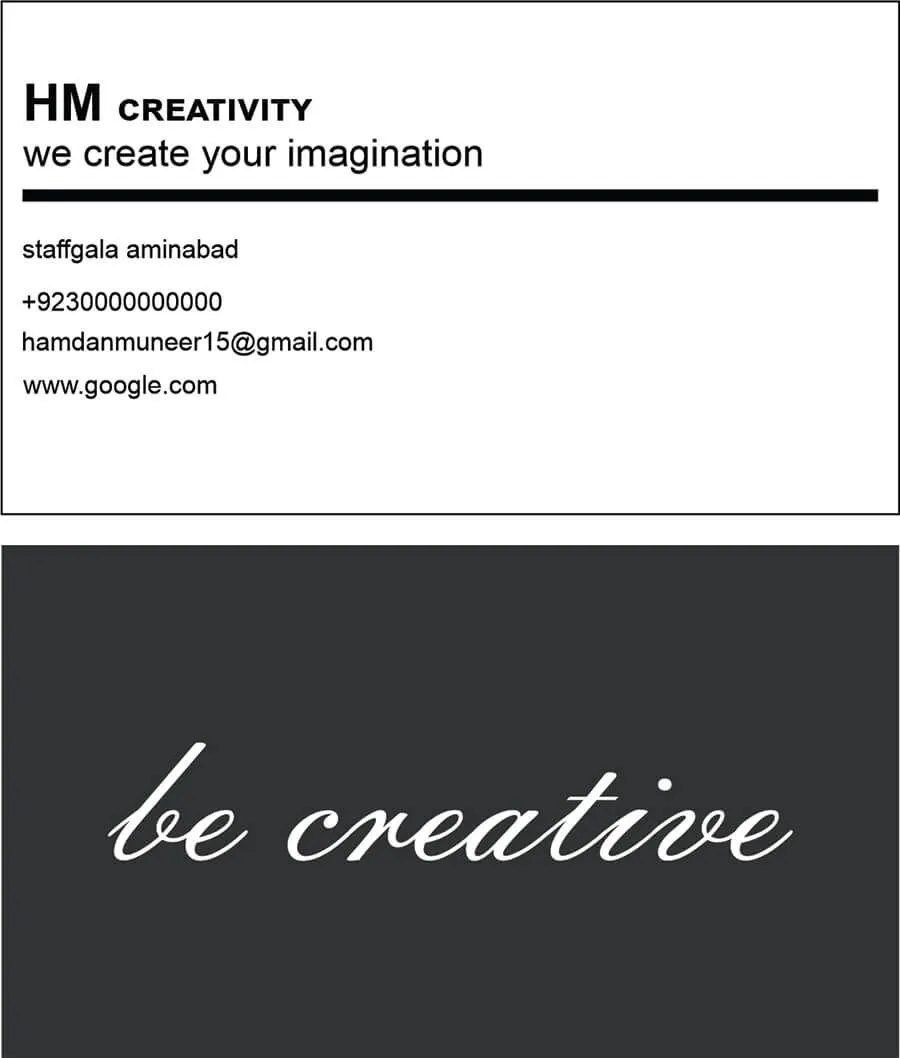 Creative business card design by Hamdan Ibne Muneer